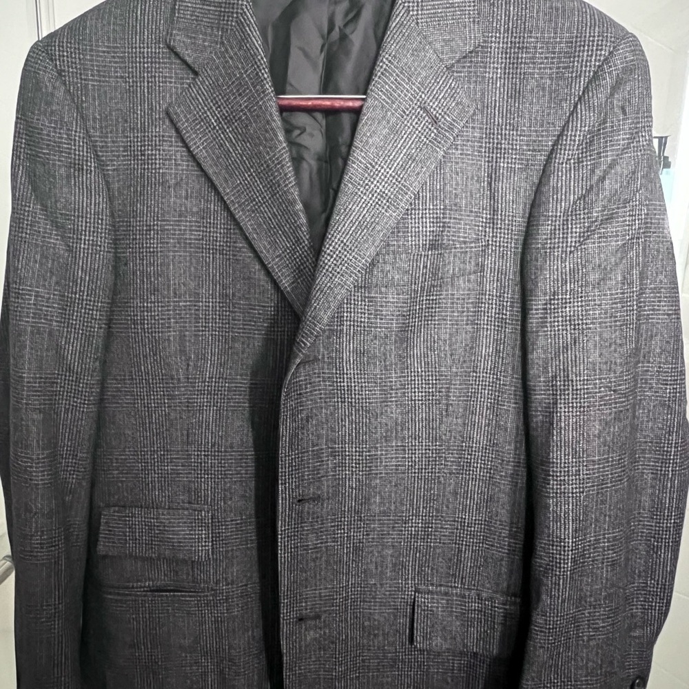 Brooks Brothers Golden Fleece Charcoal Checkered Blazer